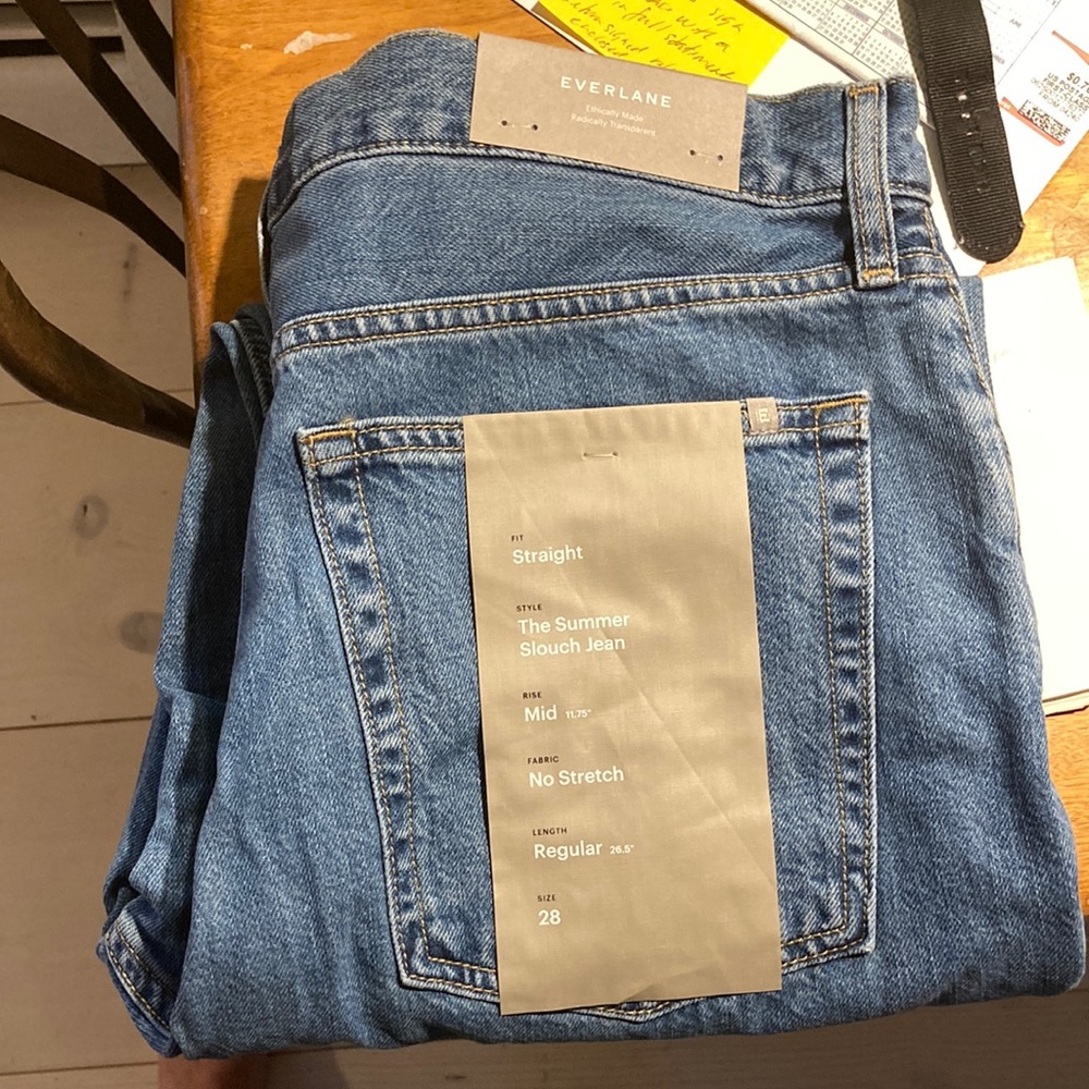 BRAND NEW Everlane Summer Slouch Jean, non-distressed, Women’s size 27 & 28